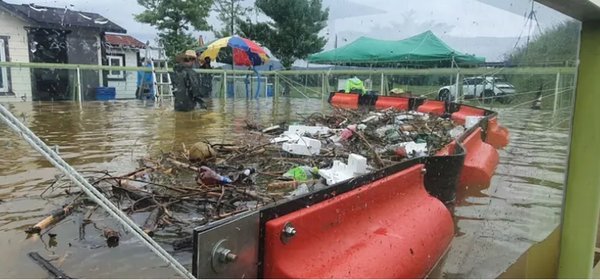 인공지능 기반 모니터링 플랫폼으로 부유쓰레기 성분 및 양을 분석한다. [사진=한국건설기술연구원]