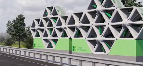 도로변에 설치된 벌집형 풍력 터빈 [사진=Katrick Technologies]