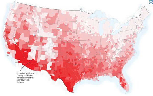 살 수 없는 폭염 위험성이 가장 높은 지역