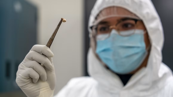 공동 주저자인 라브닛 시두가 온타리오주 해밀턴 소재 맥마스터 대학교 고대 DNA 센터에서 인간 치아를 조사하고 있다. 연구팀은 인골에서 페스트균(Yersinia pestis) 샘플을 채취했다. (사진=맥마스터 대학교 제공)